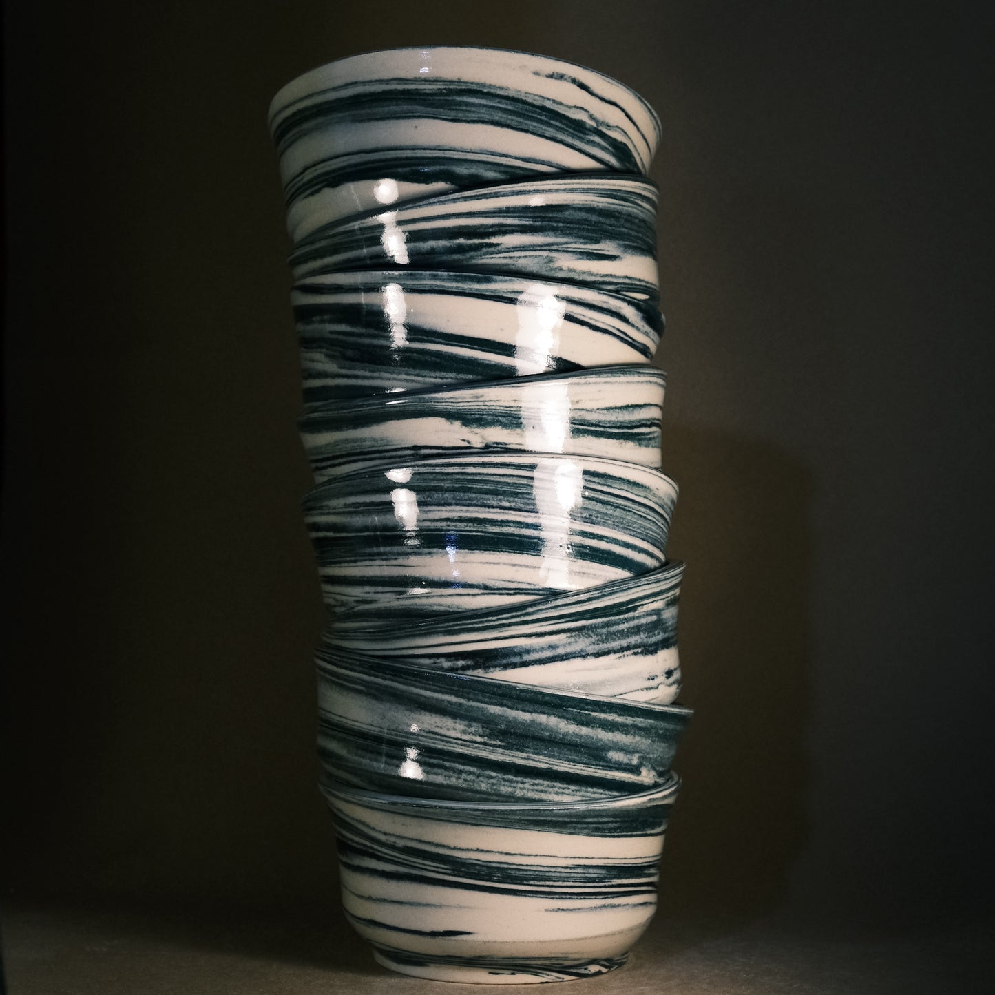 Dark Blue Marble Bowl 07